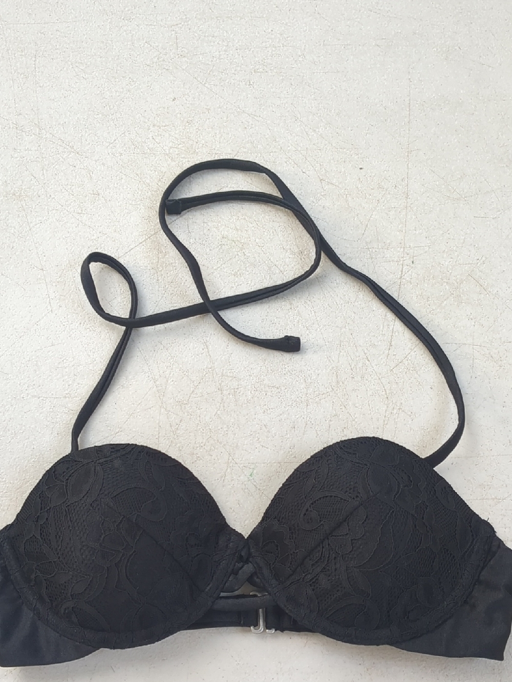 Amuse Society Black Lace Halter Bikini Top